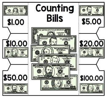 Life Skills Money and Math - INTERACTIVE NOTEBOOK For Counting Bills UNIT TWO