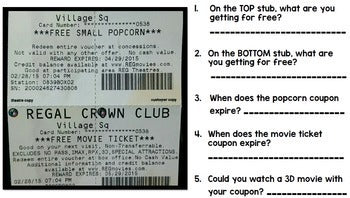 Life Skills Reading, Writing, Money, and Math: Going to the Movie Theater BUNDLE