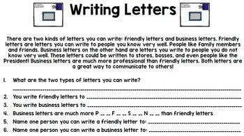 Life Skills Reading + Writing: Addressing Envelopes - Friendly Letter - BUNDLE