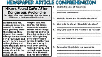 Life Skills Reading and Writing: Newspaper Activities, Unit 2
