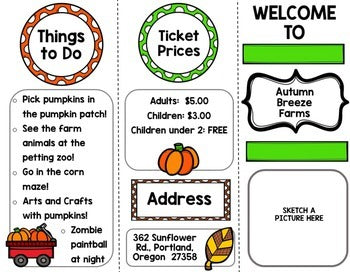 Fall Pumpkin Patch and Apple Orchard Brochure {100% Editable} {Writing}