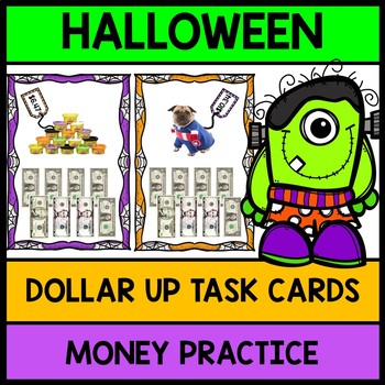 Life Skills Halloween Dollar Up Task Cards {Money} {Shopping} {Math}