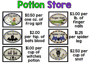 Google Drive Halloween - Special Education - Life Skills - Witch Potion - Recipe