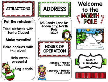 Christmas North Pole Tour Brochure {100% Editable} {Reading} {Writing}