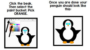 Google Drawing - Winter Penguin - Google Drive - Google Classroom - Technology