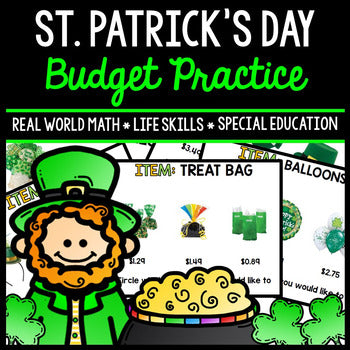 St. Patrick's Day Budget - Special Education - Shopping - Life Skills - Money