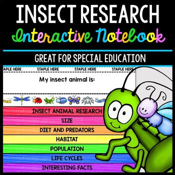 Insect Research - Interactive Notebook - Special Education - Spring - Reading