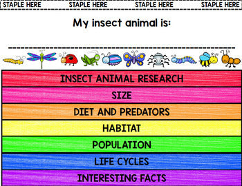 Insect Research - Interactive Notebook - Special Education - Spring - Reading