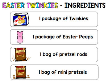 Visual Recipe - Life Skills - Easter - Twinkie Peeps Car - April - Autism