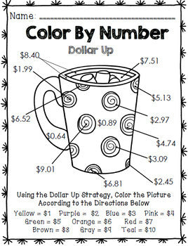 Color By Number - Special Education - YEAR LONG BUNDLE - Dollar Up - Money