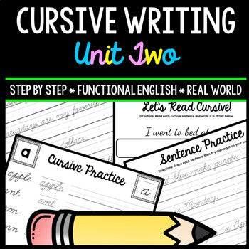 Cursive Handwriting Practice - Life Skills - Writing - Special Education Unit 2