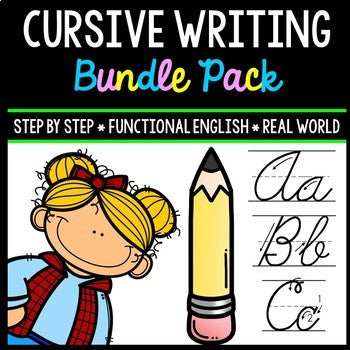 Cursive Handwriting Practice - Life Skills - Writing - Special Education BUNDLE