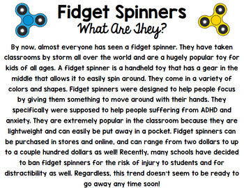 Fidget Spinners - Opinion Writing - Reading - Writing - Argumentative Writing