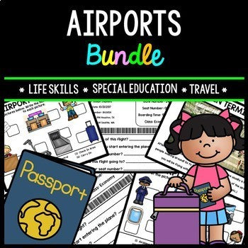 Airport - Travel - Life Skills - Special Education - Vocabulary - Bundle