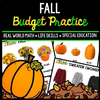 Fall Budget - Special Education - Shopping - Life Skills - Money - Autumn