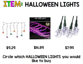 Google Drive Halloween Budget - Special Education - Shopping - Life Skills Math