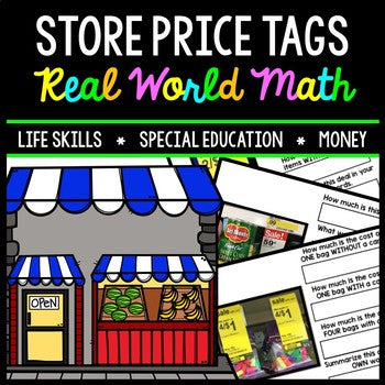 Life Skills - Shopping - Store Price Tags - Special Education - Math - Money