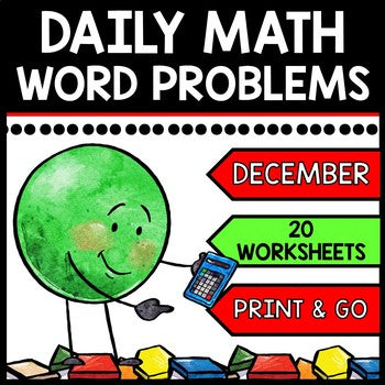 Special Education - Warm Ups - Christmas - Word Problems - Daily Math