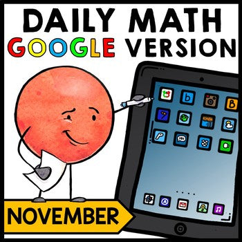 Special Education - Warm Ups - GOOGLE - Thanksgiving - Word Problems - Math