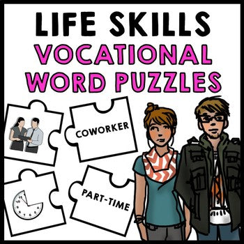 Life Skills - Job Vocabulary - Vocational Words - Transition - Puzzle