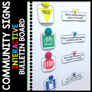 Life Skills - Interactive Bulletin Board - Community Signs - Special Education