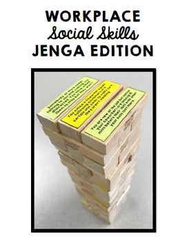 Life Skills - Workplace Social Skills - Jenga Game - Vocational - Transition