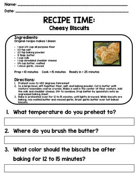 Life Skills - Recipe Comprehension - Cooking - Special Education - GOOGLE Unit 3