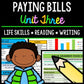 Paying Bills - Life Skills - Reading Comprehension - Special Education - Unit 3