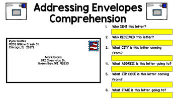 Life Skills - Reading - Writing - Addressing Envelopes - Post Office - GOOGLE