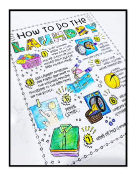 Life Skills - Special Education - How to Use an ATM - Laundry - Coloring Pages