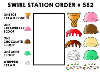 Job Skills - Life Skills - Complete the Order - GOOGLE - Ice Cream Order