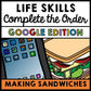 Job Skills - Life Skills - Complete the Order - GOOGLE - Sandwich Order