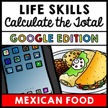 Life Skills - Calculate the Total Cost - GOOGLE - Math - Money - Menu - Unit One