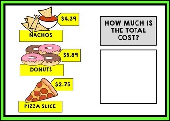 Life Skills - GOOGLE - Calculate the Total Cost - Math - Money - Menu BUNDLE