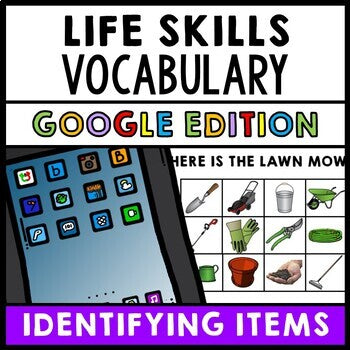 Life Skills - Identify Household Items - GOOGLE - Task Cards - Special Education