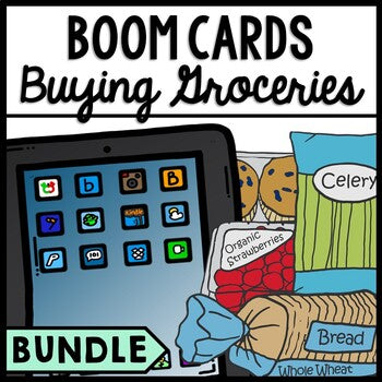 Life Skills - Grocery Shopping - Special Education Reading - BOOM CARDS - Bundle