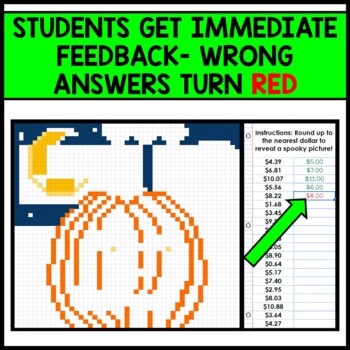 Life Skills - Money - Dollar Up - Mystery Pixel Art - Google Sheets - Halloween