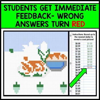 Life Skills - Money Dollar Up - Mystery Pixel Art - Google Sheets - Thanksgiving