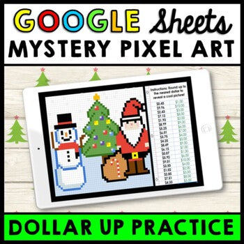 Life Skills - Money Dollar Up - Mystery Pixel Art - Google Sheets - Christmas