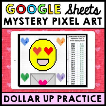 Life Skills - Money Dollar Up - Pixel Art - Google Sheets - Valentine's Day