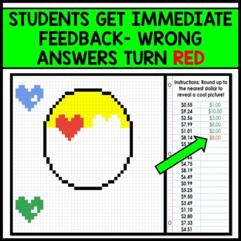 Life Skills - Money Dollar Up - Pixel Art - Google Sheets - Valentine's Day