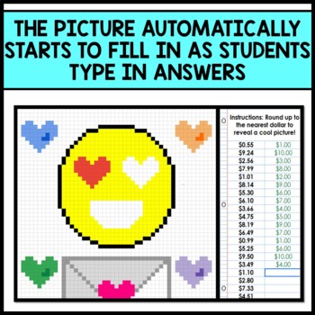 Life Skills - Money Dollar Up - Pixel Art - Google Sheets - Valentine's Day