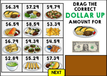 Life Skills - Menu Math - Money - Budget - Dollar Up - BOOM CARDS - Unit 5