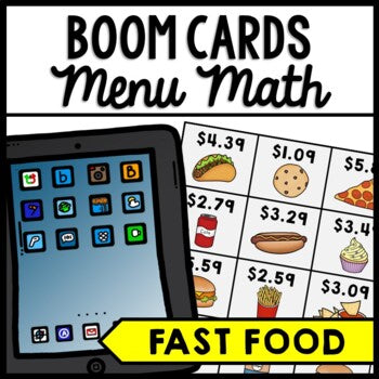 Life Skills - Menu Math - Money - Budget - Dollar Up - BOOM CARDS - Unit 2