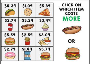 Life Skills - Menu Math - Money - Budget - Dollar Up - BOOM CARDS - Unit 2