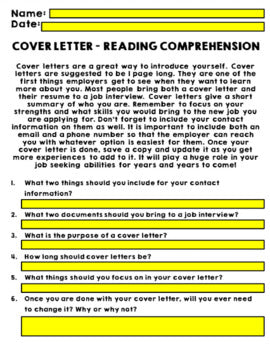 Life Skills - Job Skills - Cover Letter - GOOGLE - Special Education