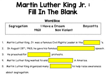 Martin Luther King - Special Education - GOOGLE - Black History Month