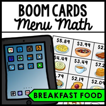 Life Skills - Menu Math - Money - Budget - Dollar Up - BOOM CARDS - Unit 3