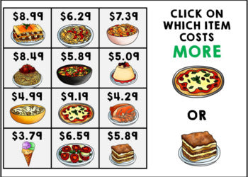 Life Skills - Menu Math - Money - Budget - Dollar Up - BOOM CARDS - Unit 5