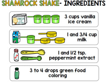 Visual Recipe - Life Skills St. Patricks Day - Shamrock Shake - GOOGLE - Autism